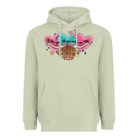 Matcha western cow and heart Heavyweight Hoodie - MaliasSmallBusiness