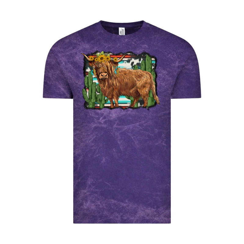Western Cactus Highland Cow Vintage Tee by BarkalooDesign | Teevron