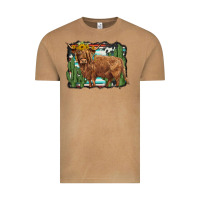 Vintage Camel western cactus highland cow Vintage Tee - BarkalooDesign