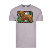 Vintage Zinc western cactus highland cow Vintage Tee - BarkalooDesign