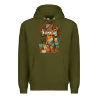 Army Green thankful fall cross Premium Hoodie - BundleAndBundleShop