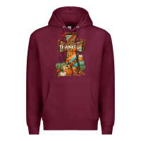 Burgundy thankful fall cross Premium Hoodie - BundleAndBundleShop