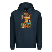 Navy thankful fall cross Premium Hoodie - BundleAndBundleShop