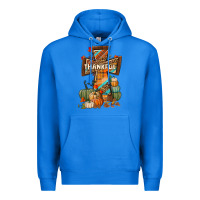 True Royal thankful fall cross Premium Hoodie - BundleAndBundleShop