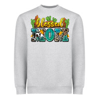 Heather Grey blessed mom Heavyweight Sweatshirt - Zillion Design Studio