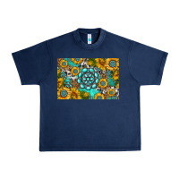 Navy western turquoise and sunflowers skinny metal can holder Urban Heavy Tee - HRA Design Shop