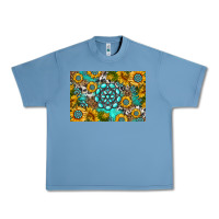 Pebble Blue western turquoise and sunflowers skinny metal can holder Urban Heavy Tee - HRA Design Shop