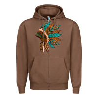 Chestnut native american indian headdress Zipper Hoodie - Artiststas