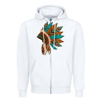 White native american indian headdress Zipper Hoodie - Artiststas