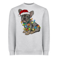 Heather Grey christmas french bulldog Heavyweight Sweatshirt - RanaPortraitStore