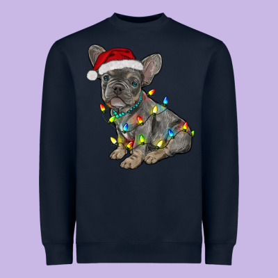 Christmas French Bulldog Heavyweight Sweatshirt Designed By Ranaportraitstore