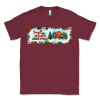 Burgundy small town christmas Classic Tee - BundleAndBundleShop