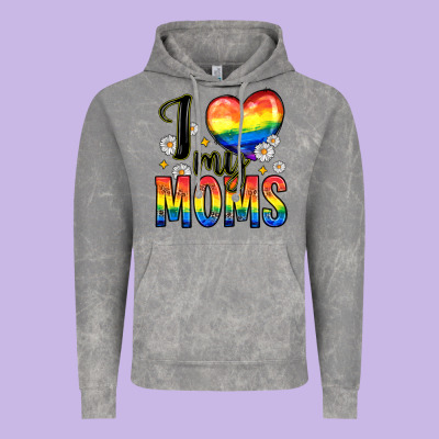 I Love My Moms Vintage Hoodie Designed By Zillion Design Studio