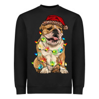 Black christmas bulldog Heavyweight Sweatshirt - RanaPortraitStore