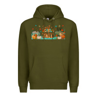 Army Green just a girl who loves fall libbey glass Premium Hoodie - BundleAndBundleShop