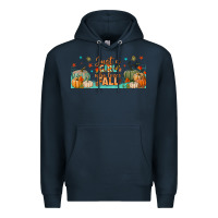 Navy just a girl who loves fall libbey glass Premium Hoodie - BundleAndBundleShop