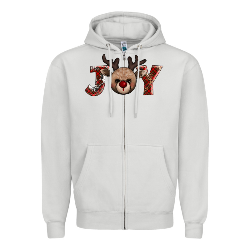 Joy Reindeer Zipper Hoodie by AdoDesignShop | Teevron