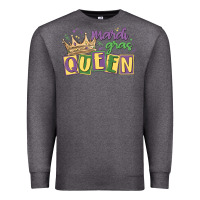 Charcoal Heather mardi gras queen Premium Sweatshirt - MaliasSmallBusiness
