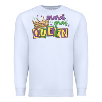 White mardi gras queen Premium Sweatshirt - MaliasSmallBusiness