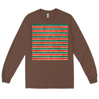 Chestnut christmas stripes seamless pattern Long Sleeve Tee - BundleAndBundleShop