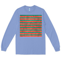 Christmas Stripes Seamless Pattern Long Sleeve Tee | Teevron