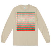 Mushroom christmas stripes seamless pattern Long Sleeve Tee - BundleAndBundleShop