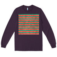 Plum christmas stripes seamless pattern Long Sleeve Tee - BundleAndBundleShop