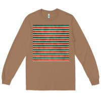 Toasted Coconut christmas stripes seamless pattern Long Sleeve Tee - BundleAndBundleShop