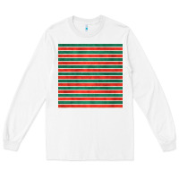 White christmas stripes seamless pattern Long Sleeve Tee - BundleAndBundleShop