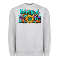 Heather Grey blessed mom sunflower Heavyweight Sweatshirt - Zillion Design Studio