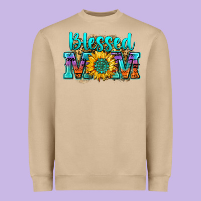 Blessed Mom Sunflower Heavyweight Sweatshirt Designed By Zillion Design Studio