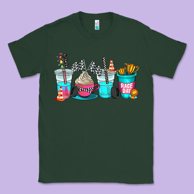 Race Day Coffe Cup Classic Tee Designed By Adodesignshop