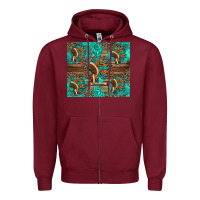 Burgundy indian headdress Zipper Hoodie - Artiststas