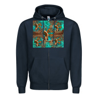 Navy indian headdress Zipper Hoodie - Artiststas