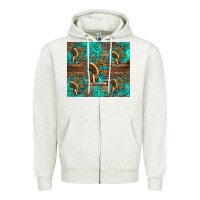 Oatmeal Heather indian headdress Zipper Hoodie - Artiststas
