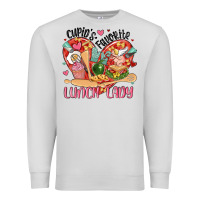 Dove Grey cupids favorite lunch lady Premium Sweatshirt - MaliasSmallBusiness