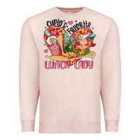 Pale Pink cupids favorite lunch lady Premium Sweatshirt - MaliasSmallBusiness