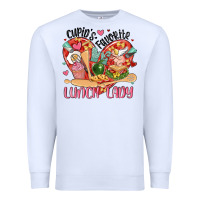 White cupids favorite lunch lady Premium Sweatshirt - MaliasSmallBusiness