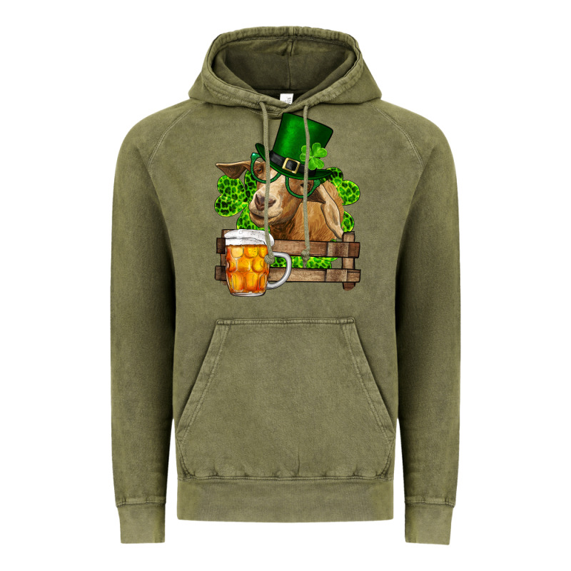St. Patrick's Day Goat And Beer Vintage Hoodie by RanaPortraitStore | Teevron