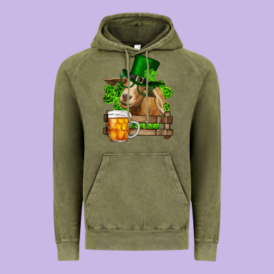 St. Patrick's Day Goat And Beer Vintage Hoodie Designed By Ranaportraitstore