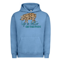 Pigment Pebble Blue Life is Better on the Farm Urban Hoodie - Bettercallsaul