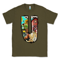 Army Green farm life alphabet lowercase letters u Classic Tee - BundleAndBundleShop