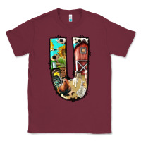 Burgundy farm life alphabet lowercase letters u Classic Tee - BundleAndBundleShop