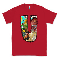 Red farm life alphabet lowercase letters u Classic Tee - BundleAndBundleShop