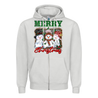 Dove Grey merry christmas snowman Zipper Hoodie - AdoDesignShop