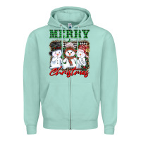Seafoam merry christmas snowman Zipper Hoodie - AdoDesignShop
