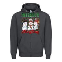 Smoke merry christmas snowman Zipper Hoodie - AdoDesignShop