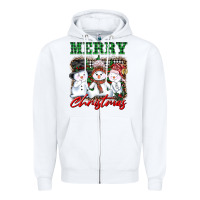 White merry christmas snowman Zipper Hoodie - AdoDesignShop