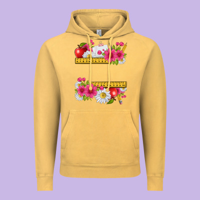 Floral Teacher Vintage Hoodie Designed By Texasbilliewilder