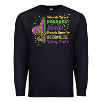 Black mardi gras parades beads french quarter beignets k Premium Sweatshirt - MaliasSmallBusiness